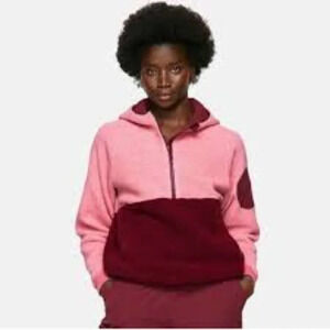 Outdoor Voices Pink Wool  Blend MegaFleece Half-Zip Hoodie S